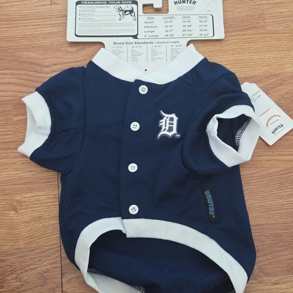 Detroit Tigers Dog Jersey Pet Gear Sz S, M NWT Navy Baseball MLB